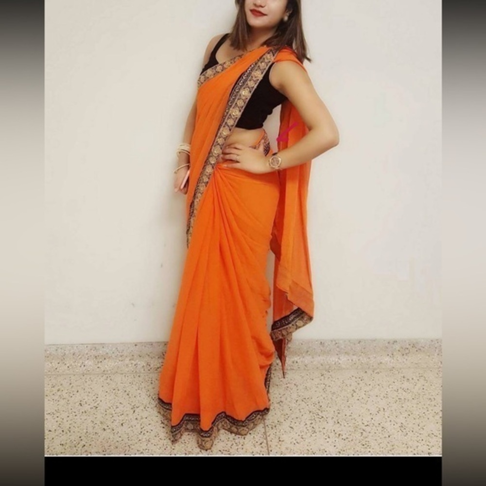 Elegant Orange Saree